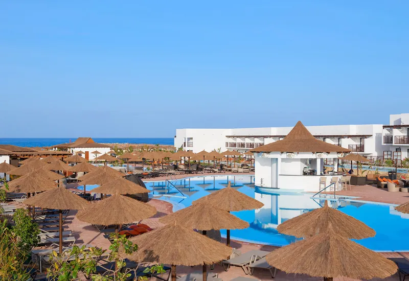 Lagoon pool in tropical gardens at Melia Llana, an adults-only Cape Verde all inclusive resort on Algodoeiro Beach