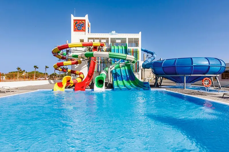 Pools and beachfront buildings of Hotel Riu Palace Santa Maria, a top pick among Cape Verde all inclusive resorts on Sal